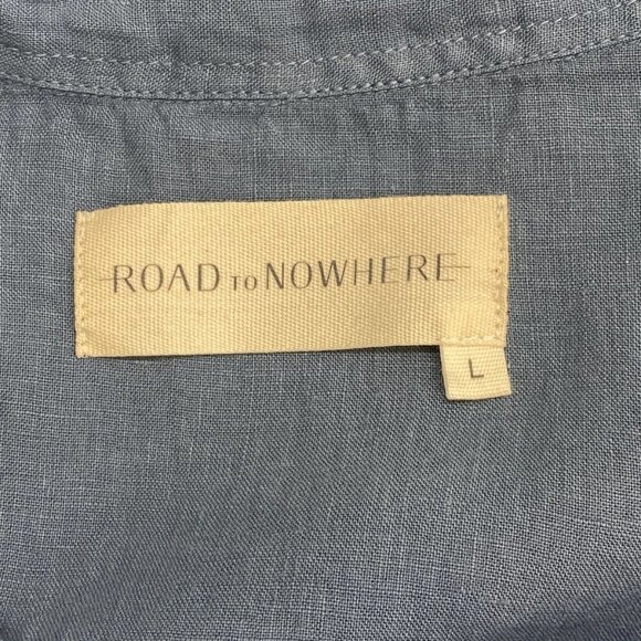 Road To Nowhere Puglia Linen Maxi Dress • Size L • Chambray Blue • Button-Up - Picture 7 of 12